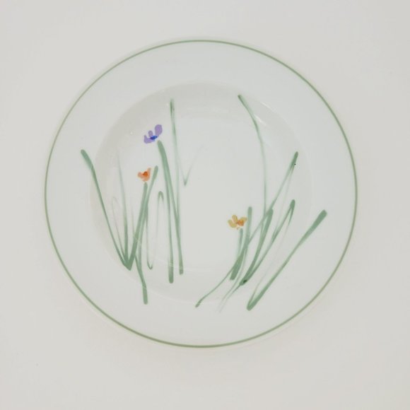 Mikasa Sketch Book Large Rim Soup Bowls (2) Summer Wild Flower, Japan c.1980s - Picture 4 of 10